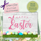Happy Easter Egg Frame | Custom Designed | 5 x 7 Printable Greeting Card | Matching Envelope Included | Instant Download | Print from Home