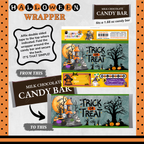 Custom Halloween Digital Candy Bar Wrapper | Printable Candy Bar Covers | Instant Download for Trick-or-Treat Party Favors | Fits 1.55 oz Hershey's Chocolate Bar