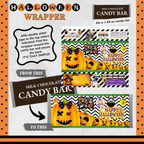Custom Halloween Digital Candy Bar Wrapper | Printable Candy Bar Covers | Instant Download for Trick-or-Treat Party Favors | Fits 1.55 oz Hershey's Chocolate Bar