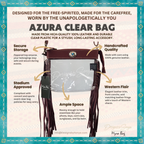 Southwestern Chocolate Leather Clear Crossbody Bag | Concert & Stadium Approved | Azura Myra Bag S-9553