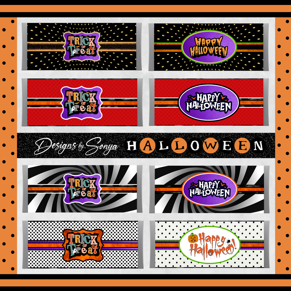 Custom Halloween Digital Candy Bar Wrapper | Printable Candy Bar Covers | Instant Download for Trick-or-Treat Party Favors | Fits 1.55 oz Hershey's Chocolate Bar