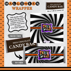 Custom Halloween Digital Candy Bar Wrapper | Printable Candy Bar Covers | Instant Download for Trick-or-Treat Party Favors | Fits 1.55 oz Hershey's Chocolate Bar