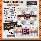 Custom Halloween Digital Candy Bar Wrapper | Printable Candy Bar Covers | Instant Download for Trick-or-Treat Party Favors | Fits 1.55 oz Hershey's Chocolate Bar