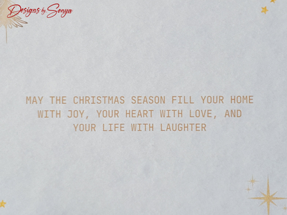 Gold Merry Christmas Card | A2 4.25"x5.5" Elegant Laser Cut Holiday Card | Unique Red and Gold Greeting Card | Festive Season's Greetings