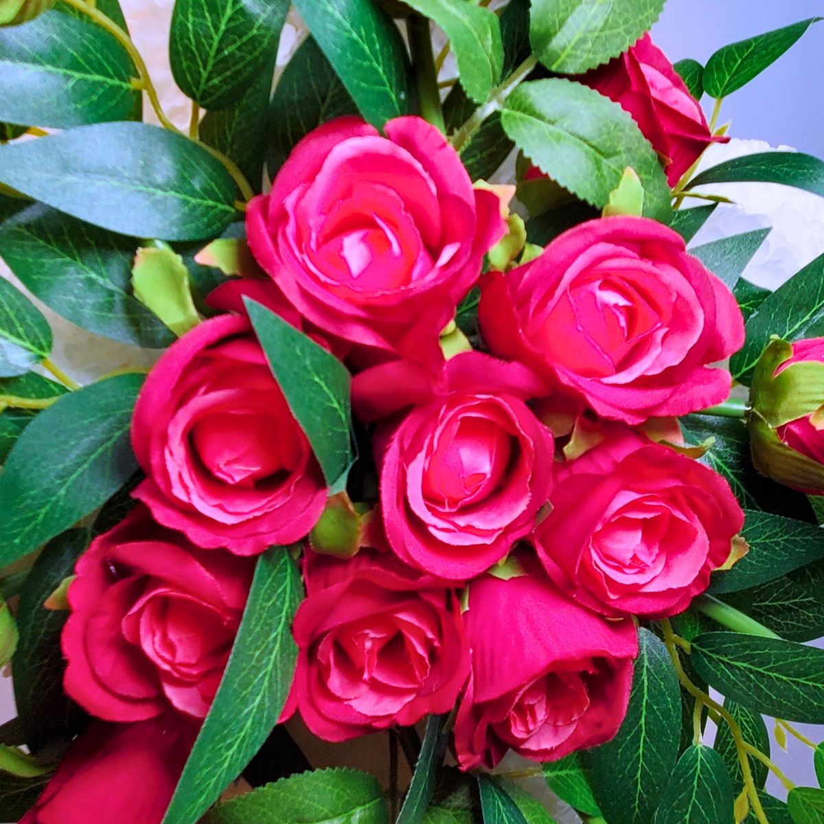 Eternal Love Standing Cross with Red Roses | Sympathy Florals for Funeral, Memorial, Cemetery