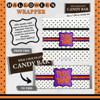 Custom Halloween Digital Candy Bar Wrapper | Printable Candy Bar Covers | Instant Download for Trick-or-Treat Party Favors | Fits 1.55 oz Hershey's Chocolate Bar