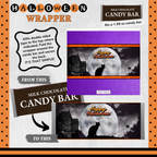 Custom Halloween Digital Candy Bar Wrapper | Printable Candy Bar Covers | Instant Download for Trick-or-Treat Party Favors | Fits 1.55 oz Hershey's Chocolate Bar