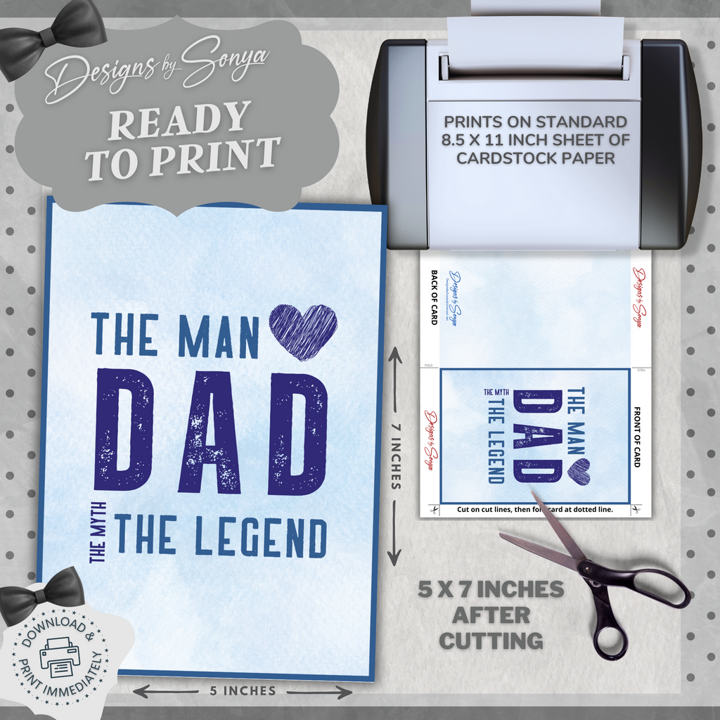 Father's Day | Simple | Unique | Custom Designed | Printable Greeting Card | Matching Message & Envelope | Instant Download | Print at Home