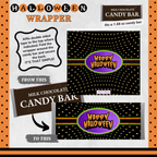 Custom Halloween Digital Candy Bar Wrapper | Printable Candy Bar Covers | Instant Download for Trick-or-Treat Party Favors | Fits 1.55 oz Hershey's Chocolate Bar