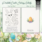 Set of 6 Custom Designed 5 x 7 Printable Happy Easter DIY Kid Coloring Greeting Card Classroom Activity - Instant Download - Print at Home