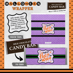 Custom Halloween Digital Candy Bar Wrapper | Printable Candy Bar Covers | Instant Download for Trick-or-Treat Party Favors | Fits 1.55 oz Hershey's Chocolate Bar