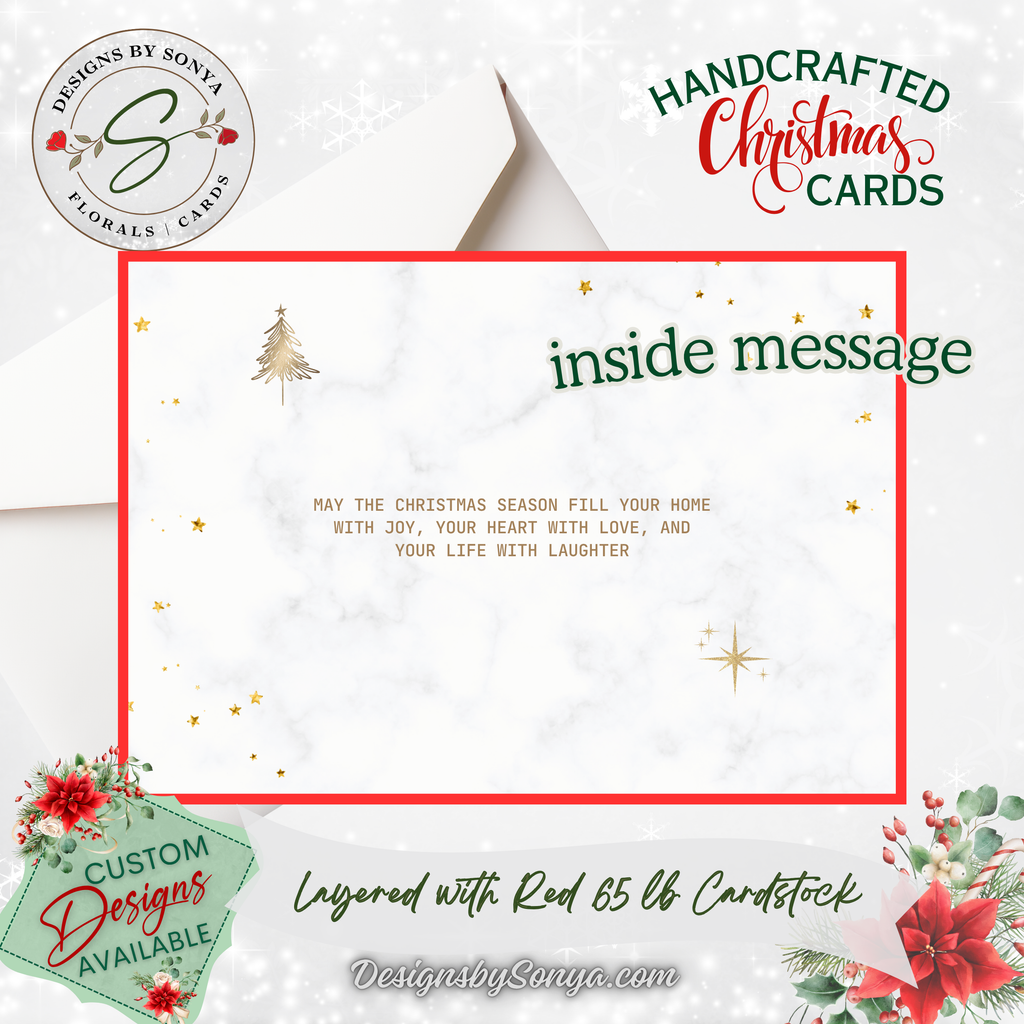 Holiday Greeting Card | Handcrafted Keepsake with Elegant Touches | A7 Christmas Card | Gift for Clients, Loved Ones & Friends