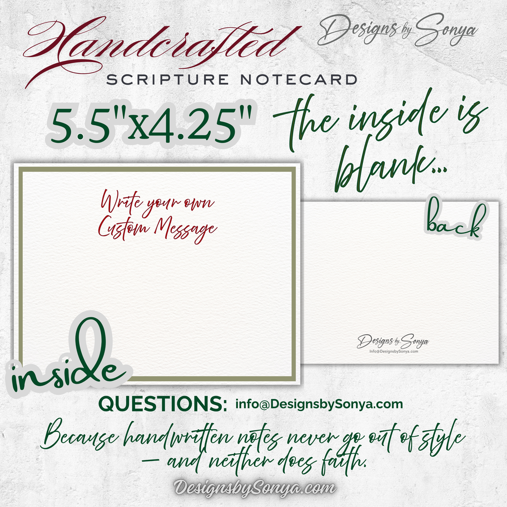 Handcrafted Scripture Notecard, Proverbs 3:5-6 – Floral A2 Christian Card, “Trust in the Lord” - Blank Encouragement Note, Faith Stationery