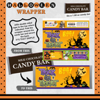 Custom Halloween Digital Candy Bar Wrapper | Printable Candy Bar Covers | Instant Download for Trick-or-Treat Party Favors | Fits 1.55 oz Hershey's Chocolate Bar