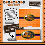 Custom Halloween Digital Candy Bar Wrapper | Printable Candy Bar Covers | Instant Download for Trick-or-Treat Party Favors | Fits 1.55 oz Hershey's Chocolate Bar