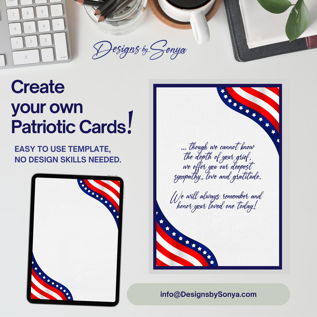 Gold Star Day Heart Flag Greeting Card, Printable Patriotic Sympathy Card, 5x7 Memorial Tribute, Military Grief Support, Instant Download