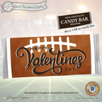 Football Valentine Candy Bar Wrapper Printable – Happy Valentine’s Day Chocolate Wrapper for 1.55 oz Candy Bars – Classroom Party Favor Treat