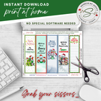 Printable Christmas Bookmarks | Set of 5 Holiday Animal Bookmarks | Classroom Gifts, Teacher Gifts & Stocking Stuffers | 2 x 7 PDF