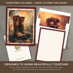 Printable Firefighter Thank You Card | A2 Firefighter Boots Card | Fire Department & First Responder Appreciation
