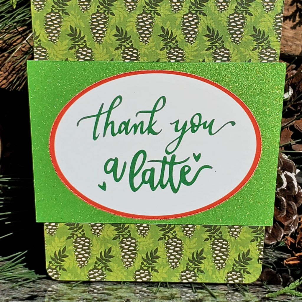 Pinecone Thank You a Latte Coffee Gift Card Holder, Handmade Thank You Gift for Teachers, Clients, Friends