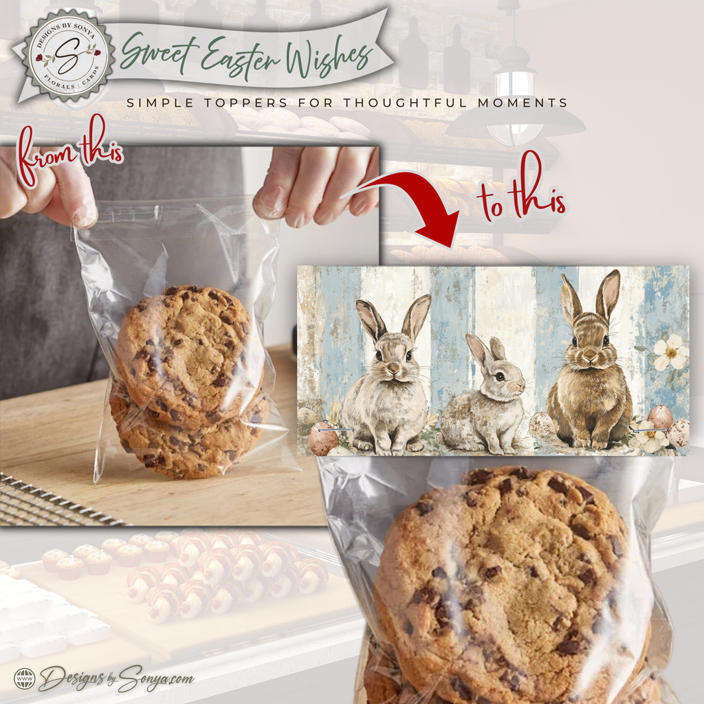 Easter Treat Bag Topper Printable – Sweet Easter Wishes Bunny Topper for DIY Easter Gifts, Classroom Treats & Spring Parties