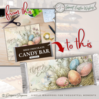 Speckled Easter Eggs Candy Bar Wrapper Printable – Sweet Easter Wishes Chocolate Sleeve – Spring Party Favor for Kids Teachers Friends - Easter Basket