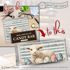 Easter Lamb Candy Bar Wrapper Printable – Sweet Easter Wishes Chocolate Bar Sleeve – Spring Treat Party Favor for Kids, Teachers & Friends