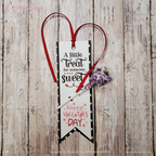 Classroom Valentine Bookmark Treat Holders Set of 6 – “A Little Treat for Someone Sweet” – Easy DIY School Valentines Party Favor