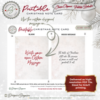 Christmas Bells Printable Card • A2 (4.25" x 5.5") Folded Holiday Greeting Note Card • Festive Bell Art • Winter Pine & Bow • Christmas Stationery