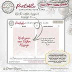 Christmas Teddy Bear Printable Card • A2 (4.25" x 5.5") Folded Holiday Greeting Note Card • Winter Woodland Design • Christmas Stationery