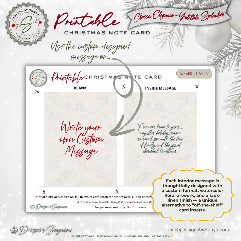 Gingerbread Cottage Christmas Printable Card • A2 (4.25" x 5.5") Folded Holiday Greeting Note Card • Vintage Storybook Design • Christmas Stationery