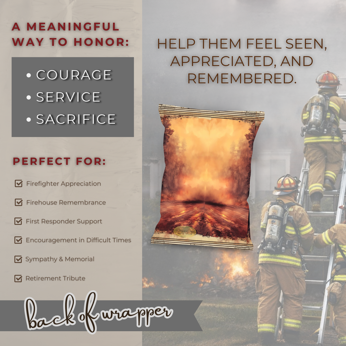 Firefighter Appreciation Hidden Treasures Wrapper | Printable Fire Department Thank You Gift | First Responder Treat Wrapper