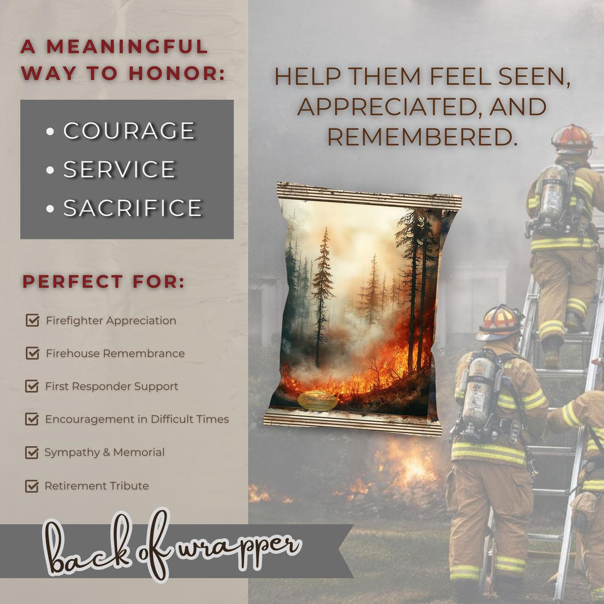 Firefighter Boots Appreciation Treat Wrapper | Printable Firefighter Thank You Gift | First Responder Hidden Treasures