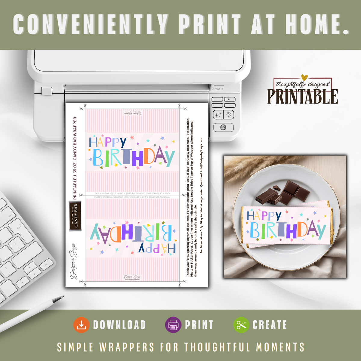 Printable Birthday Candy Bar Wrapper | Kids Birthday Party Favor | 1.55 oz Chocolate Bar (Copy)