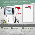 Printable Thank You Card for Valentine Gifts – 3x5 Gift Enclosure Jotter Card, Simple Note for Bags, Baskets & Small Gestures