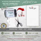 Thank You Jotter Card Printable – 3x5 Minimal Thank You Note with Red Heart – Pause & Pen™ Everyday Gratitude Card for Gifts