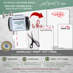 Set of 3 Valentine Thank You Card Printable – Happy Valentine’s Day 3 x 5 Jotter Card for Gift Enclosures, Small Gifts, and Thoughtful Notes