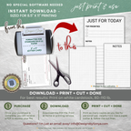 3x5 Jotter Card Printable Set of 3 – Just for Today, Notes & Grid Cards for Daily Focus – Pause & Pen™ Printable Stationery