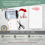 Valentine Thank You Card Printable – 3 x 5 Jotter Card for Gift Enclosures, Small Valentine Gifts, and Thoughtful Appreciation Notes