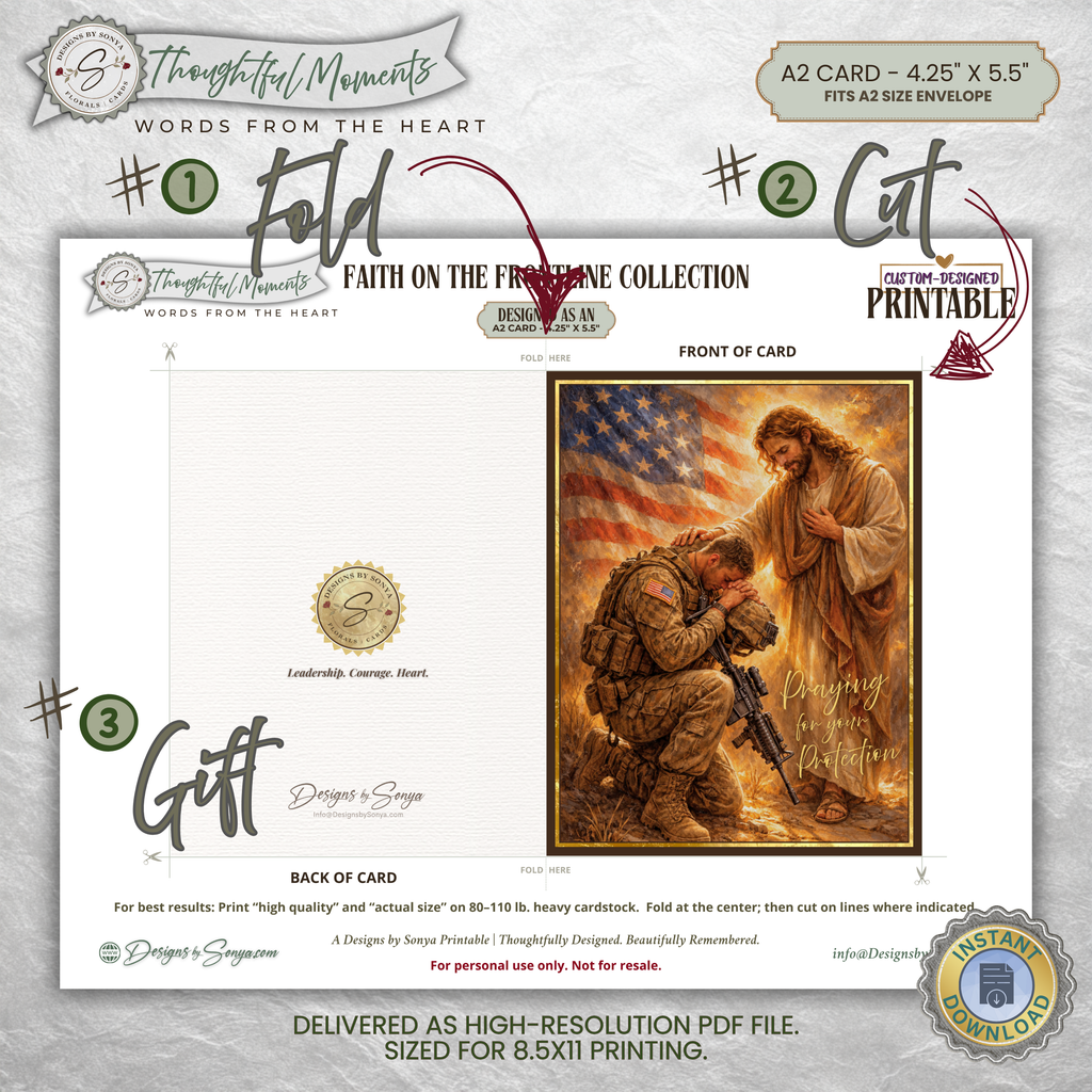 Military Prayer Card Printable, Praying for Your Protection