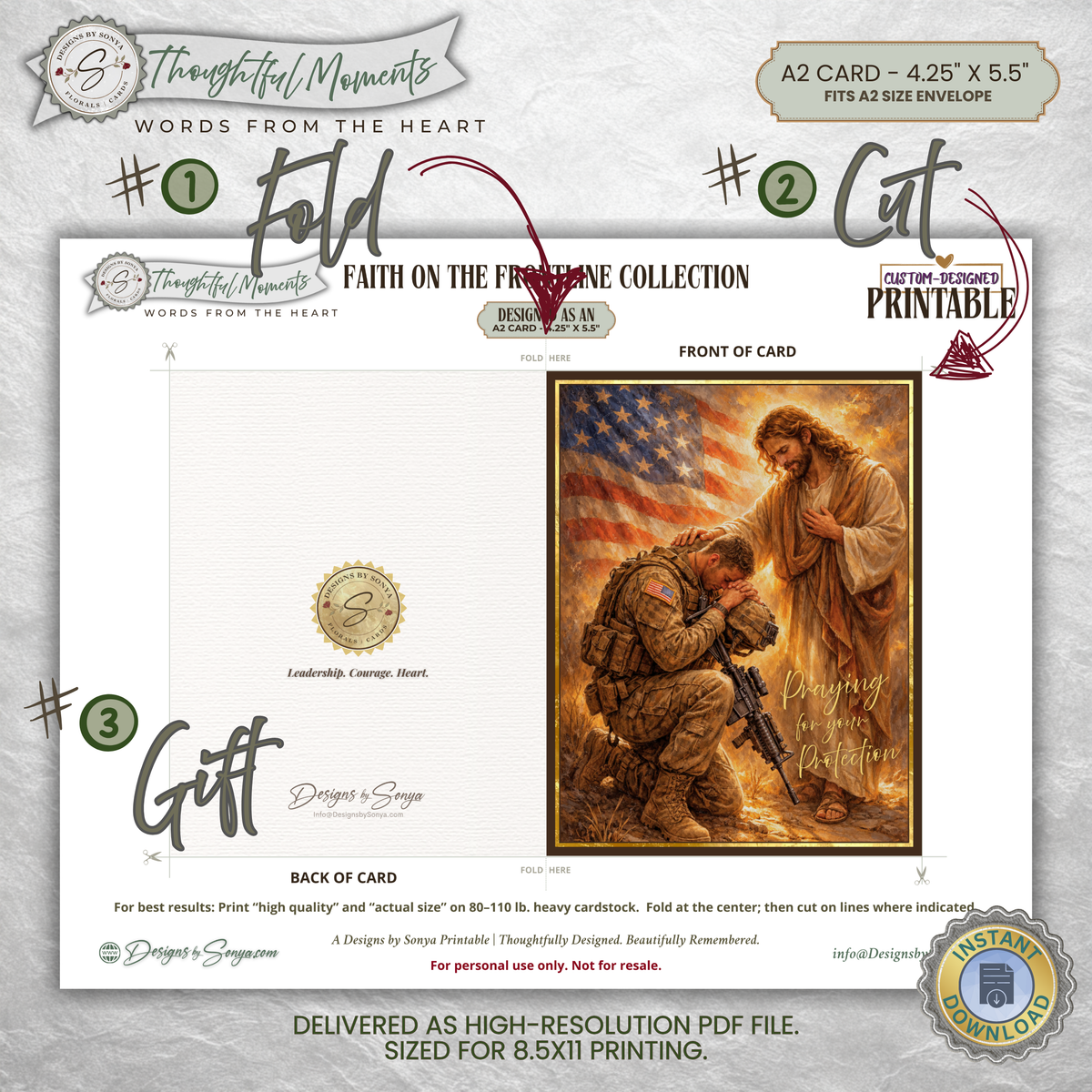 Military Prayer Card Printable, Praying for Your Protection