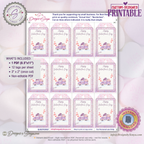 Valentine’s Day Printable Gift Tag – Cute Purple Car & Hearts – 2x3 Treat Bag Tag for Classroom Gifts, Teachers, Kids, Neighbors, DIY Valentine