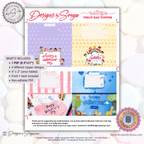 Kids Valentine’s Day Treat Bag Toppers – Printable Classroom Party Favor Set of 4 – Cute Children’s Candy Bag Labels – 4"x2" Folded Topper PDF