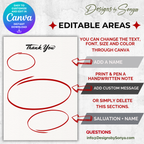 Firefighter Thank You Card | Editable Printable Canva Template | Fireman Appreciation Gift | First Responder Greeting Card, Instant Download