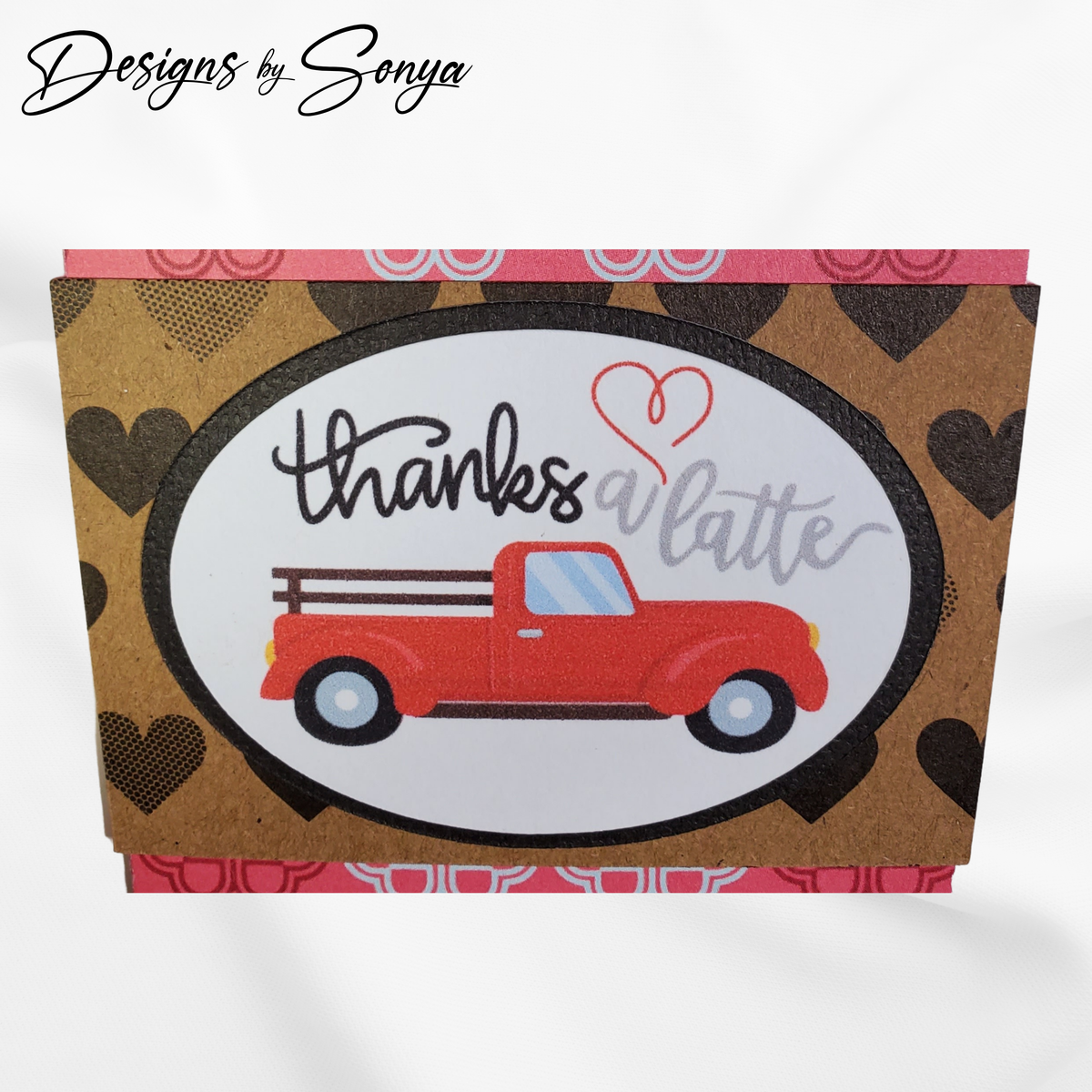 Thanks a Latte Coffee Gift Card Holder, Handmade Thank You Card, Coffee Lover Gift
