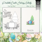 Set of 6 Custom Designed 5 x 7 Printable Happy Easter DIY Kid Coloring Greeting Card Classroom Activity - Instant Download - Print at Home