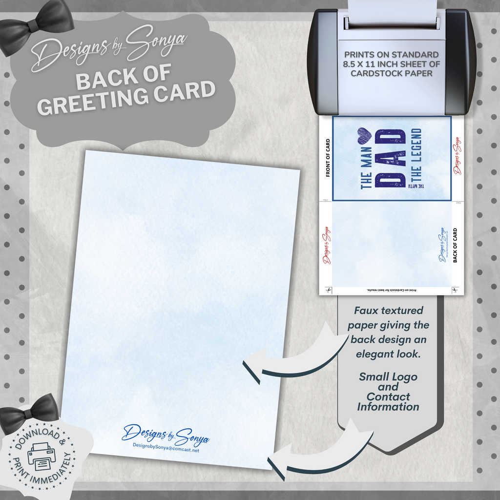 Father's Day | Simple | Unique | Custom Designed | Printable Greeting Card | Matching Message & Envelope | Instant Download | Print at Home