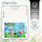 DIY Bunny Printable Easter Greeting Card | Digital Download | 5x7 Folded Card with Envelope | Cute Spring Design | Instant Print at Home