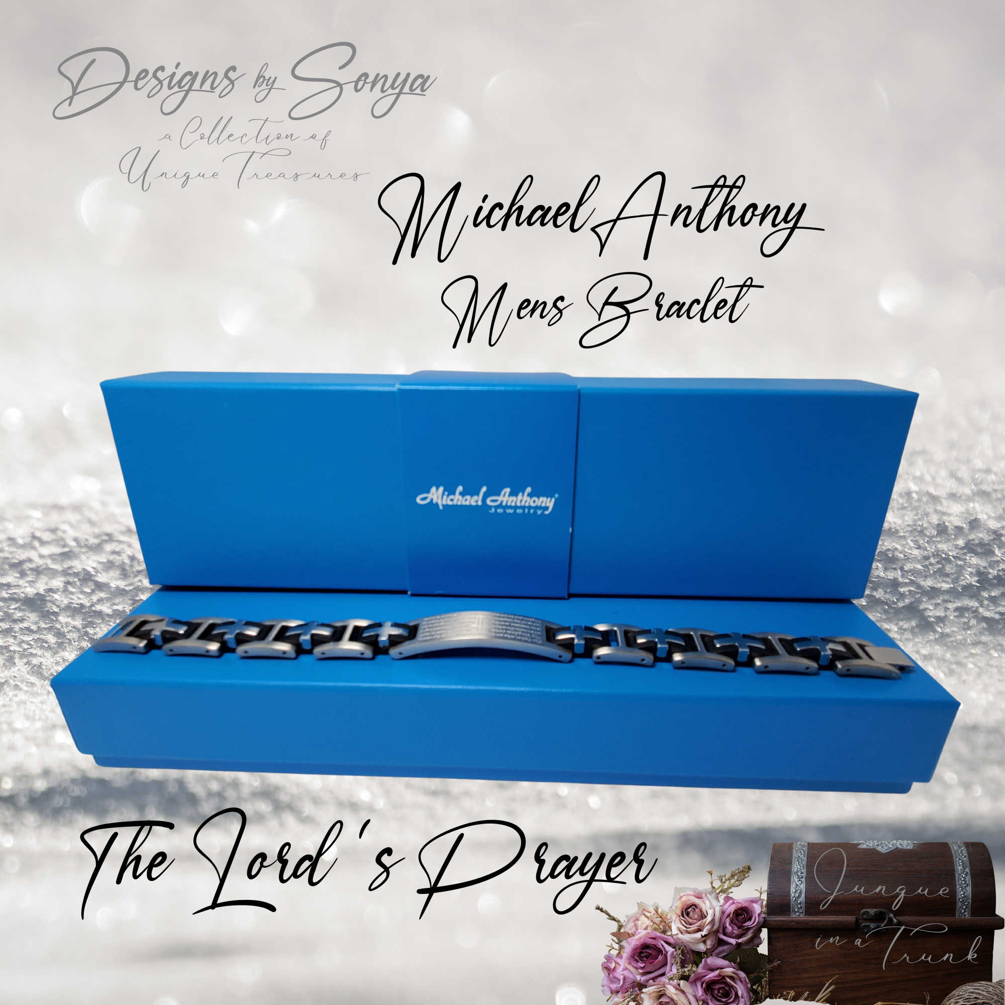 Lord's Prayer | Stainless Steel ID Style Bracelet | Michael Anthony Jewelry | Brand New in Box | Perfect Gift for Graduation or Father's Day