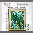 LIMITED EDITION | Elegant Green Ornament Christmas Card | Handcrafted A7 Holiday Greeting with Glitter Accents & Printed Interior Message